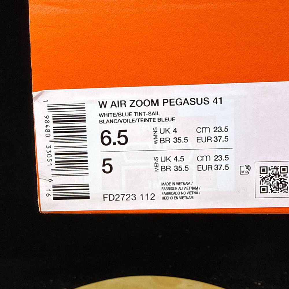 Women’s 6.5 - Nike Wmns Air Zoom Pegasus 41 ‘White Blue Tint Sail’ FD2723-112 - Picture 10 of 10